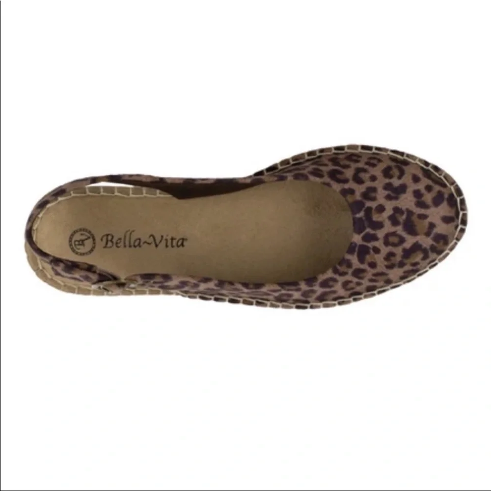 Bella Vita Leopard Slingback Espadrille Size 7.5 Narrow